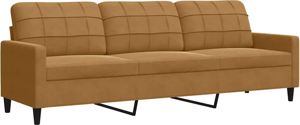 vidaXL 3 személyes barna bársony kanapé 210 cm