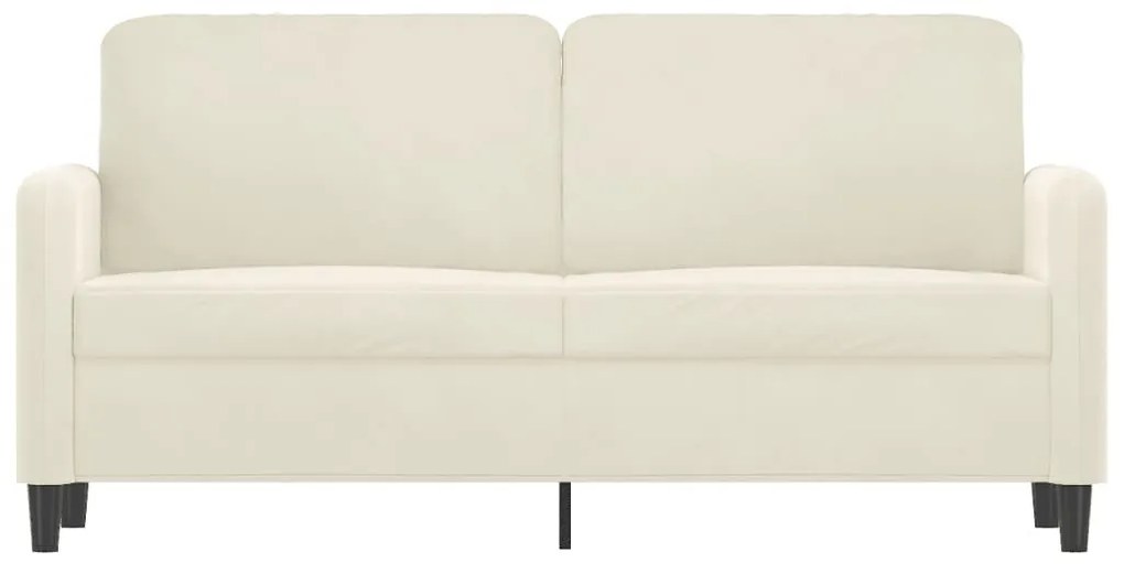 kétszemélyes krémszínű bársony kanapé 140 cm