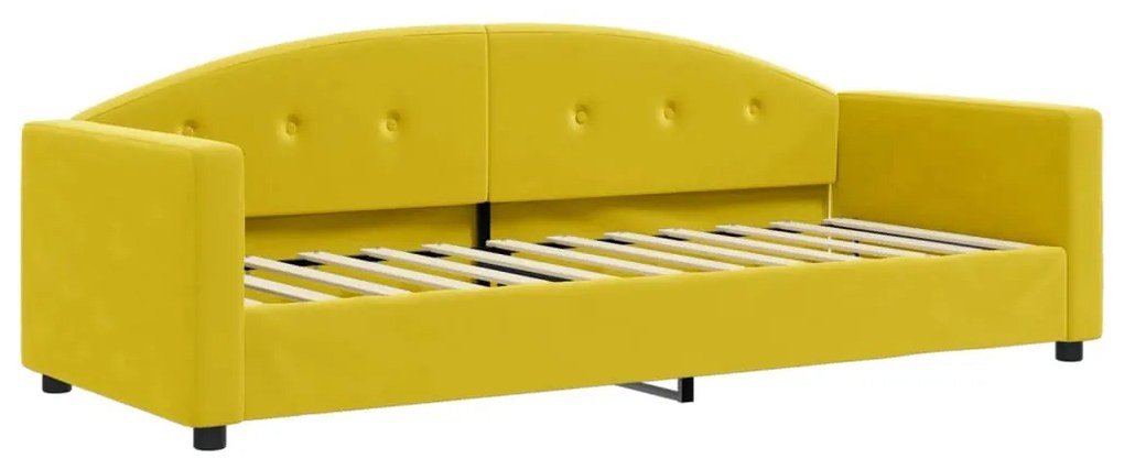 sárga kihúzható szövet heverő 80 x 200 cm