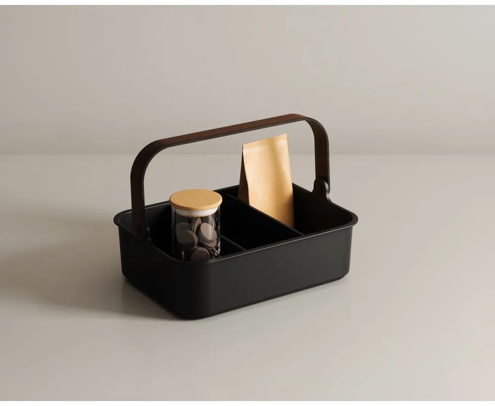 Fekete újrahasznosított műanyag fürdőszobai rendszerező Bellwood – Umbra