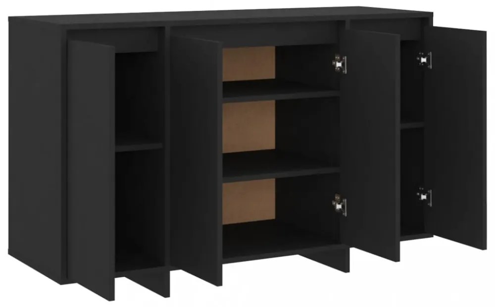 fekete forgácslap tálalószekrény 120 x 41 x 75 cm