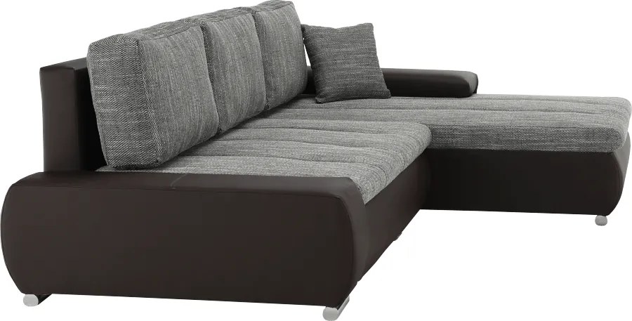 Sarokülőgarnitúra, barna/szürkésbarna melír, TRAMP