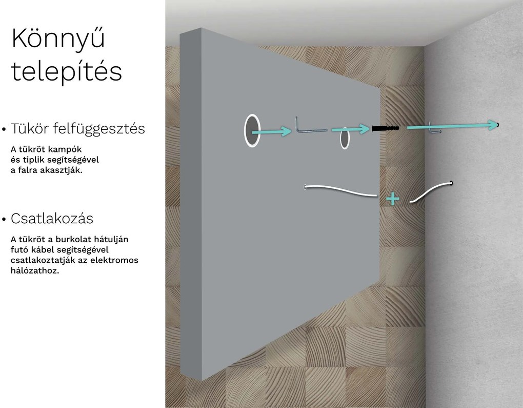 Tükör LED világítással M2 prémium
