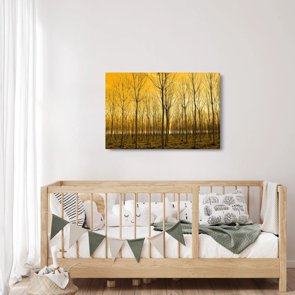 Egy erdő naplementekor képe (90x60 cm)