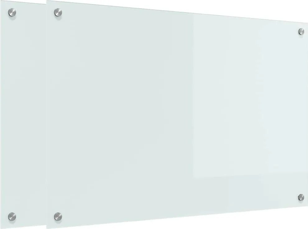 vidaXL Konyhai splashback 2 pcs Fehér 90 x 60 cm edzett üveg