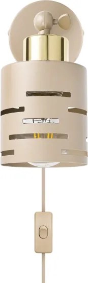 Fali spotlámpa kapcsolóval ELEN 1xE27/35W/230V bézs/arany
