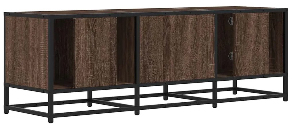barna tölgy színű szerelt fa és fém TV-szekrény 120x35x41 cm