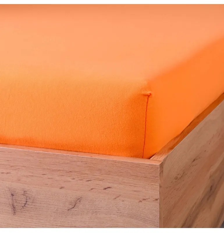 EMI narancssárga 100% pamutjersey gumis lepedő, 90x200-as lap