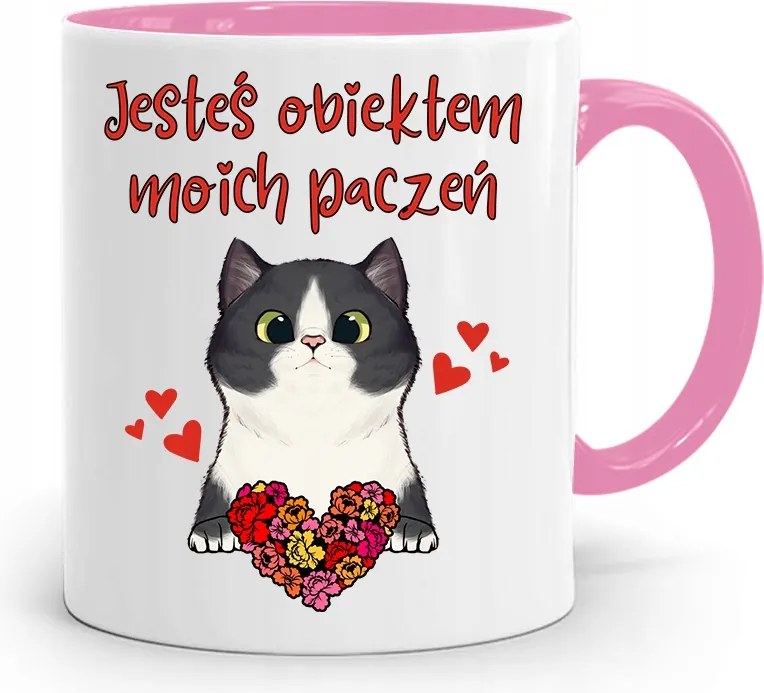 Rózsaszín Bögre Valentin Napra Az Én Cuccom Tárgya fényképes nyomtatással