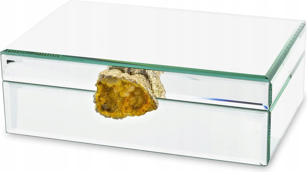 Tükör Ezüst Ékszerdoboz Csillogó Arany Kő