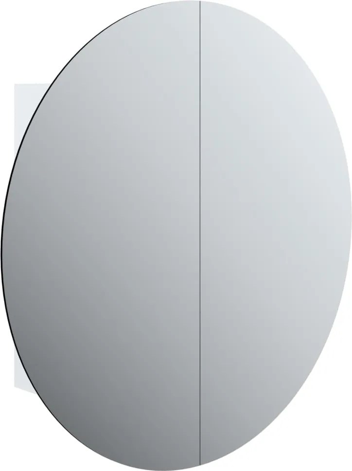 vidaXL fehér fürdőszobai szekrény kerek tükörrel/LED-del 54x54x17,5 cm