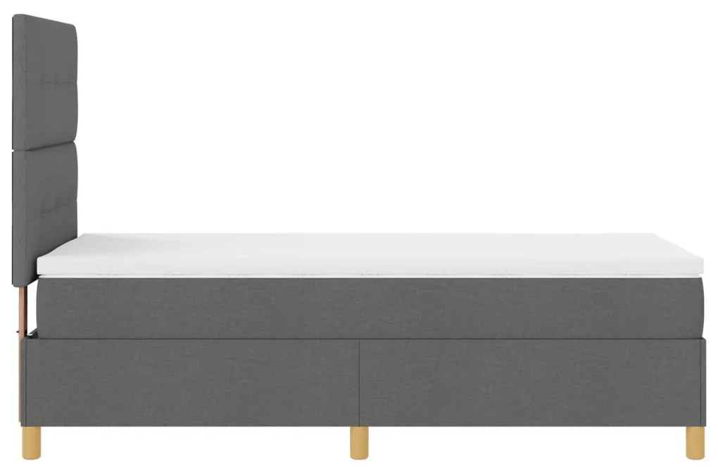 Box Spring Ágy Matracával Sötétszürke 90x200 cm Szövet