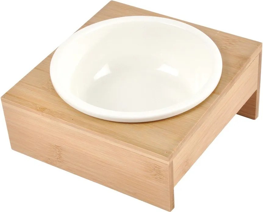 Bambusz tálka állvánnyal kutyáknak ø 16 cm – Love Story