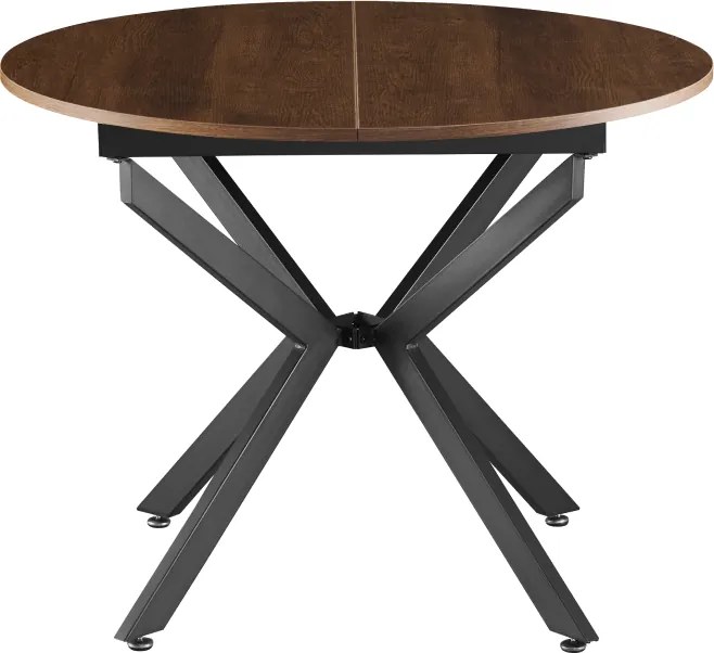 Kihúzható étkezőasztal, sötét tölgy/fekete, 100x100-140x75 cm, ABERO TYP 1