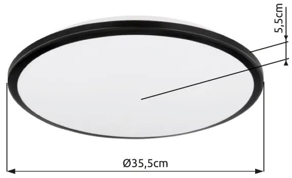 Globo 41569-18B - LED Mennyezeti lámpa XANDER LED/18W/230V 3000K átm. 35 cm fekete