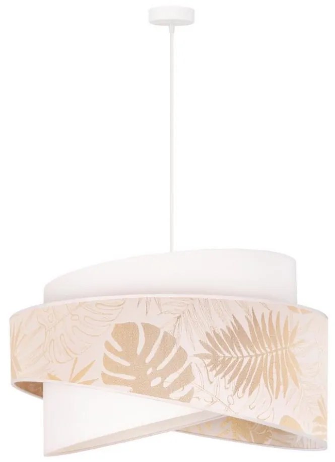 Duolla - Csillár zsinóron BROOKLYN 1xE27/40W/230V átm. 50 cm fehér/réz