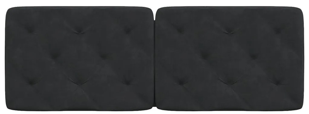 fekete bársony fejtámla párna 140 cm