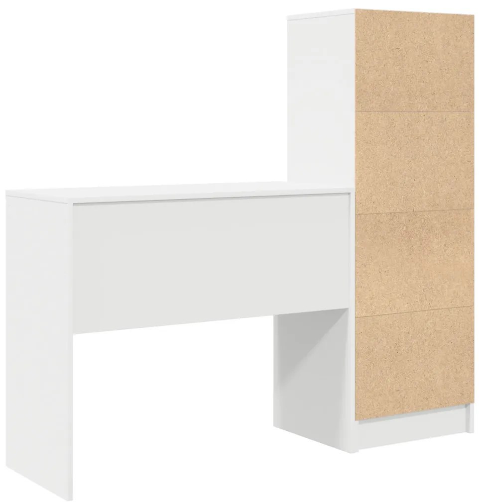 Tárolóval rendelkező íróasztal 2 pcs Fehér 90 x 40 x 76 cm