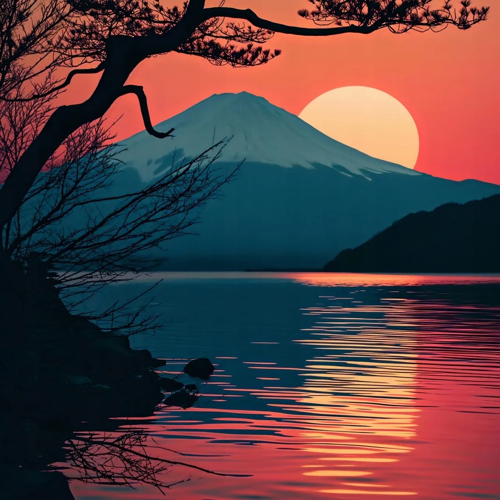 Poszter 100x100cm Hegy este