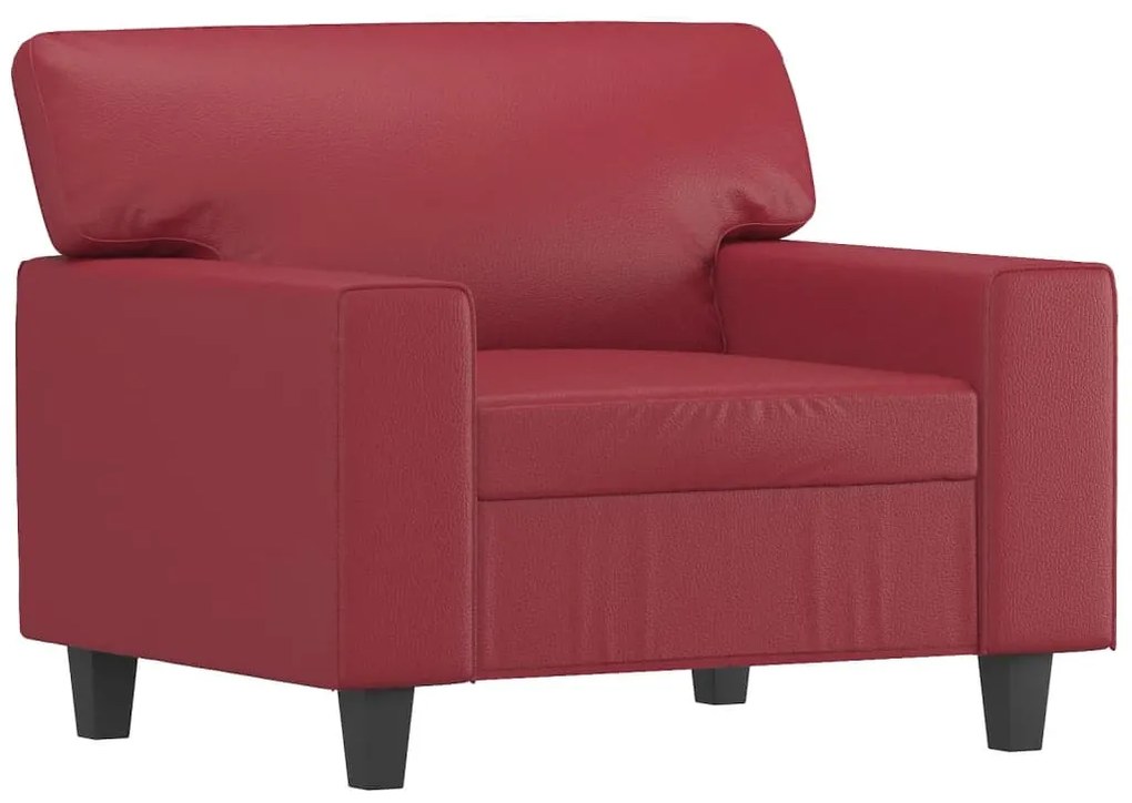 bordó műbőr kanapéfotel lábtartóval 60 cm