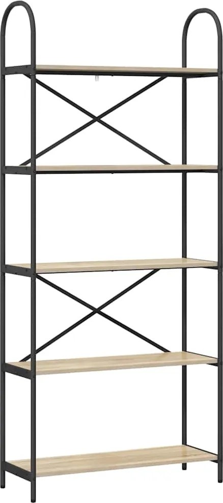 vidaXL Könyvespolc Sonoma tölgy 80 x 30 x 183 cm Faanyag