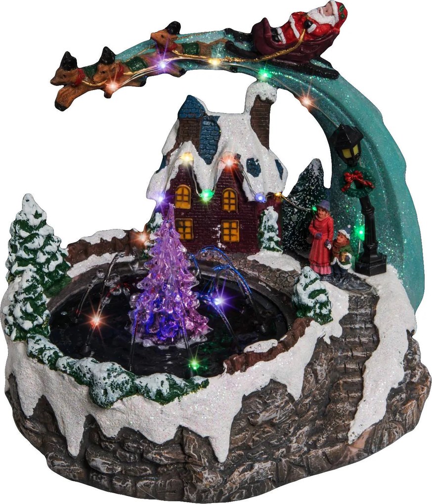 Karácsonyi Betlehem LED-es háttérvilágítással Karácsonyra 19x25x21CM