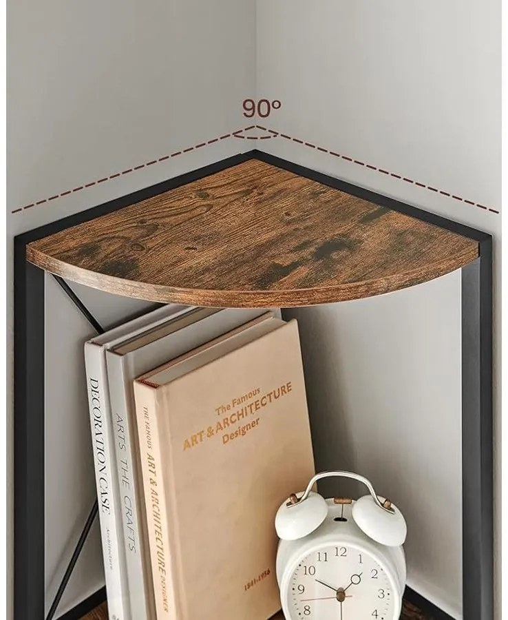 VASAGLE 5 szintes sarokpolc 160x30x30 cm barna és fekete színben