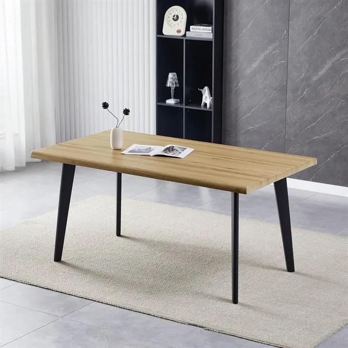 Étkezőasztal 160×90 cm, MDF, Vad Tölgy. HT-F4416 OAK