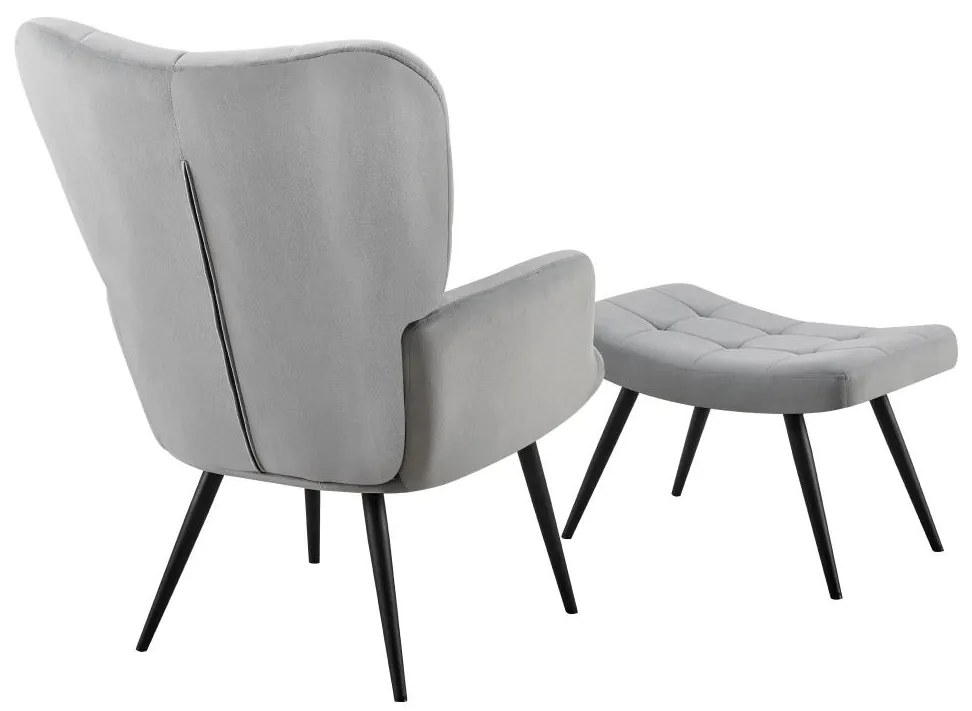 Fotel lábtartóval Halago (szürke + fekete) . 1116357