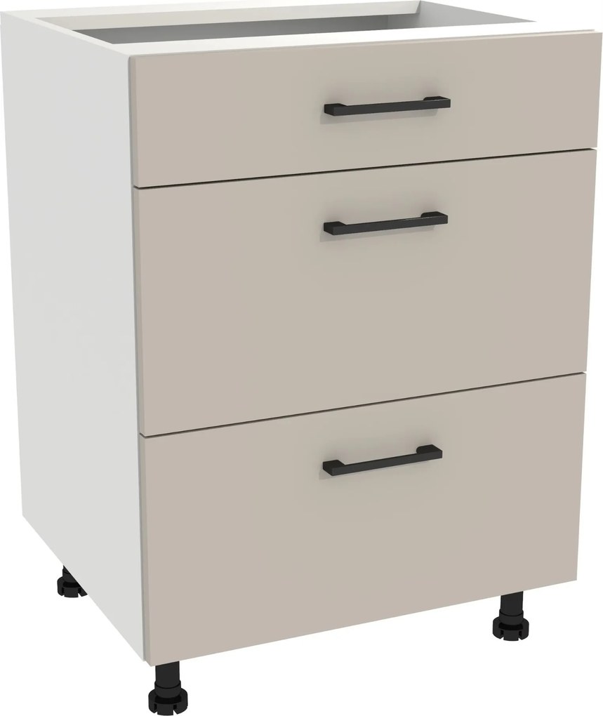 Konyhaszekrény fiókokkal Slim 60 Capri Fehér front Kasmír matt