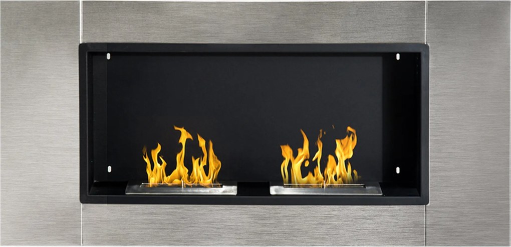 HOMCOM Fali Bioetanol Kandalló 2 Égővel, 3L Kapacitással, 13600BTU, 110 x 54 x 14,5 cm | Aosom