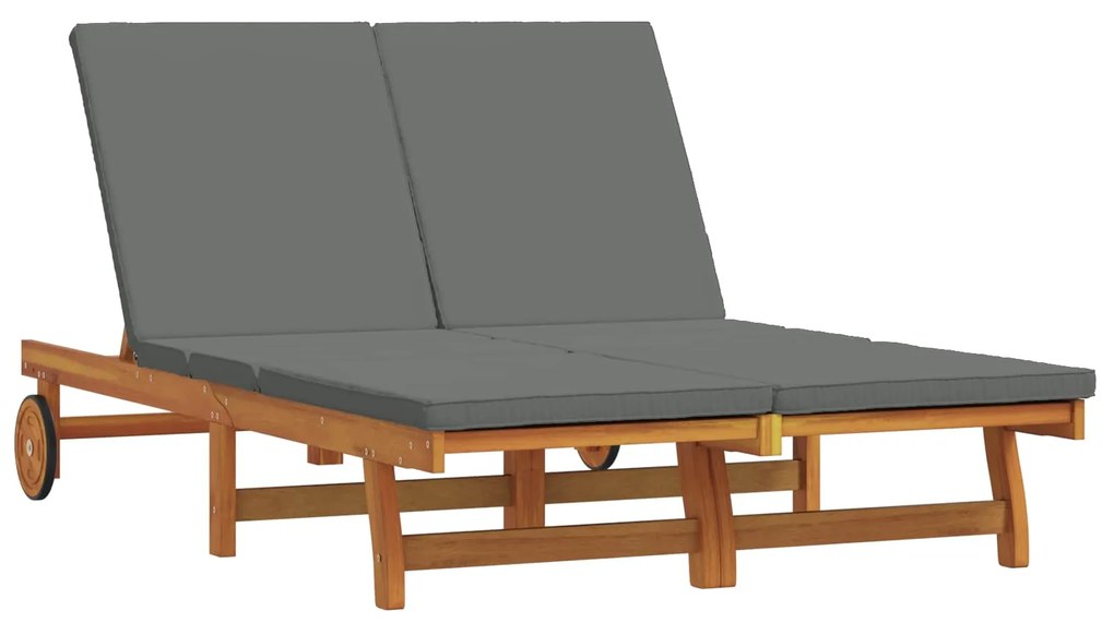 vidaXL Napozó 2-személy Barna 63 x 199 x 85 cm Tömör Akácfa