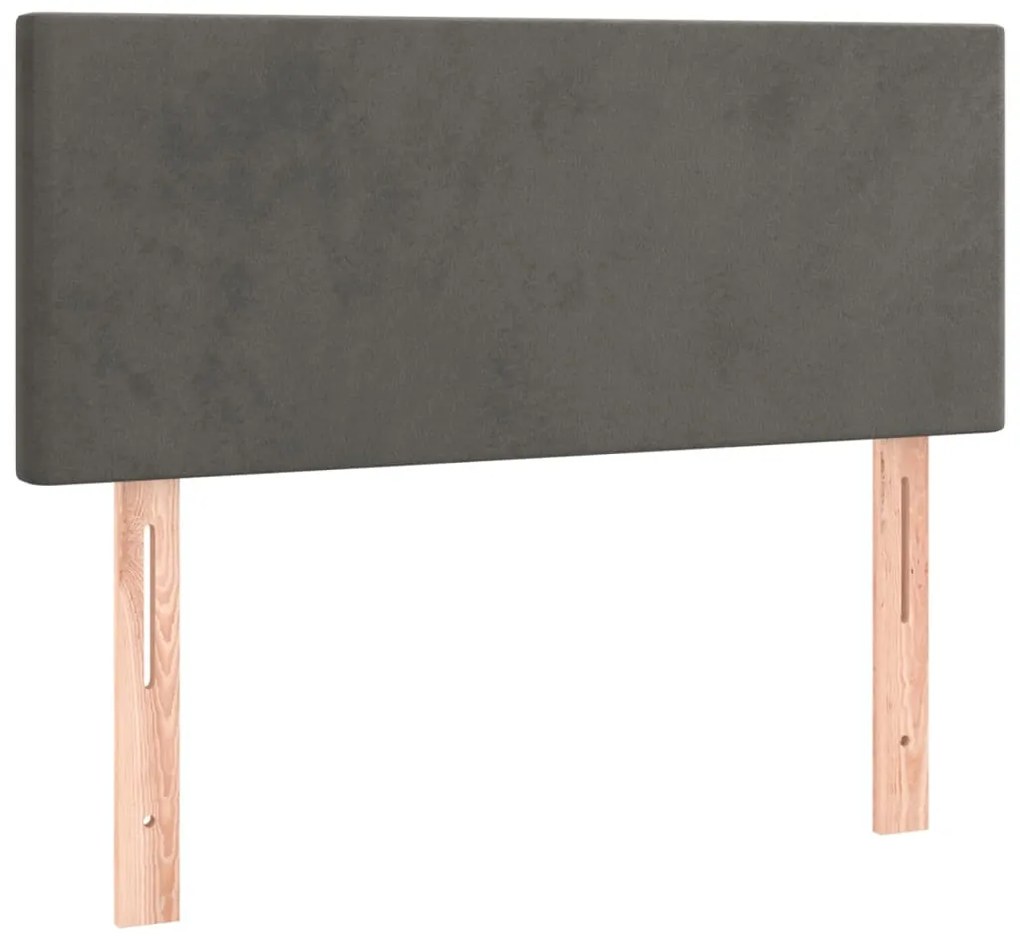 sötétszürke bársony fejtámla 90x5x78/88 cm