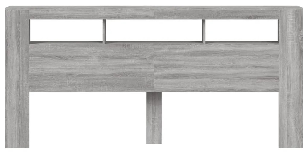 szürke sonoma szerelt fa LED-es fejtámla 220 x 18,5 x 103,5 cm