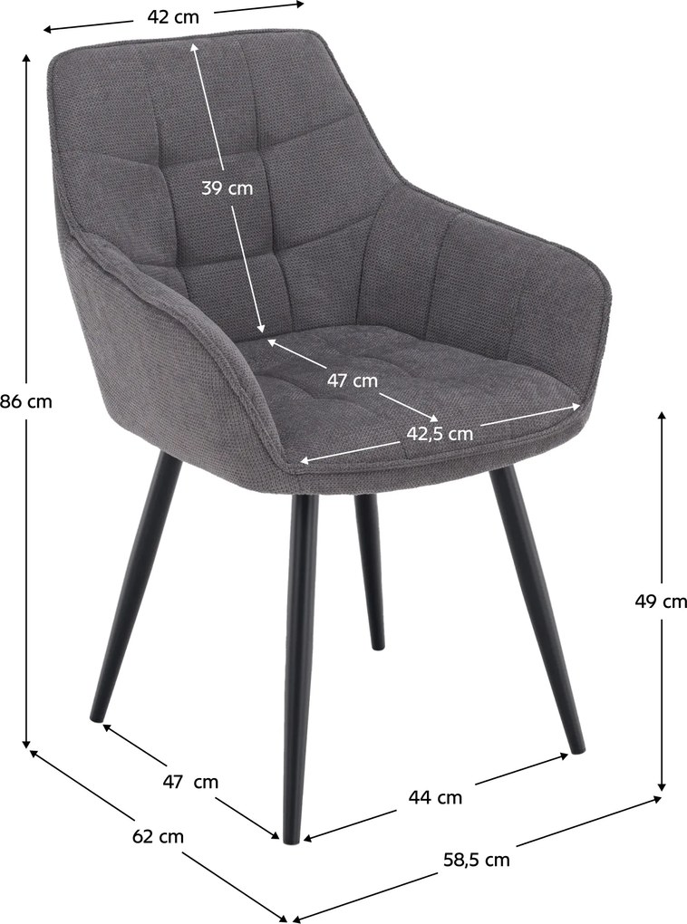 Design fotel, szürke/fekete, MARKEN