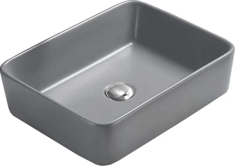 Mexen Catia munkalapra helyezett mosdókagyló 48 x 37 cm, világosszürke matt - 21314861