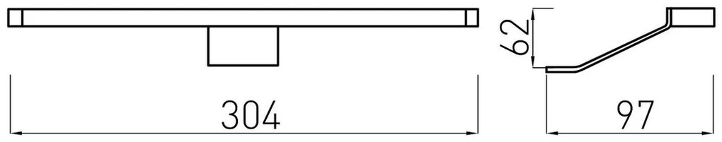 LED Lámpatest, MAXIMUS, meleg fehér, 304mm, 12V, 160lm, 5W, kábellel, csatlakozóval