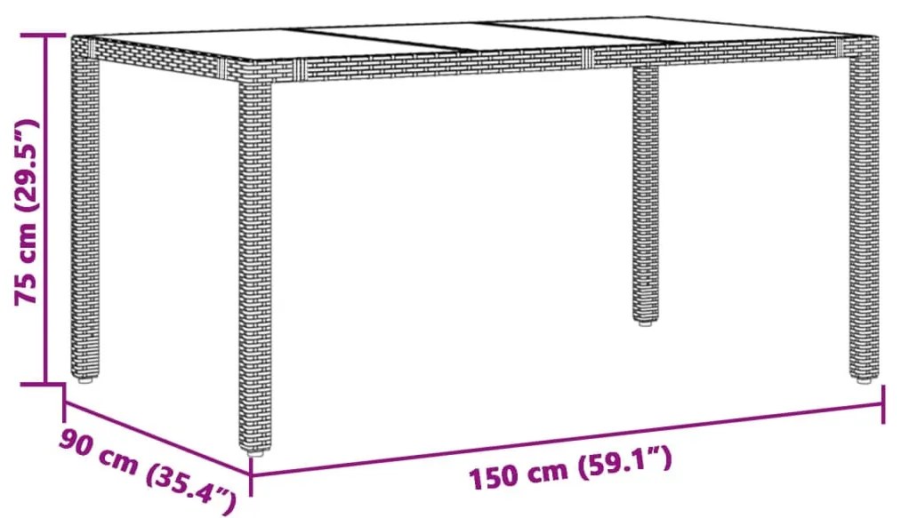vidaXL 7 részes barna polyrattan kerti bisztrógarnitúra párnákkal