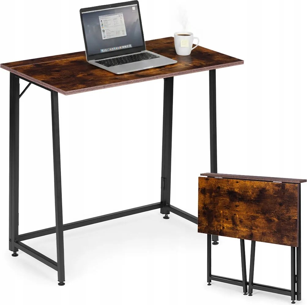 Összecsukható loft számítógépasztal 80×45 cm, sötétbarna