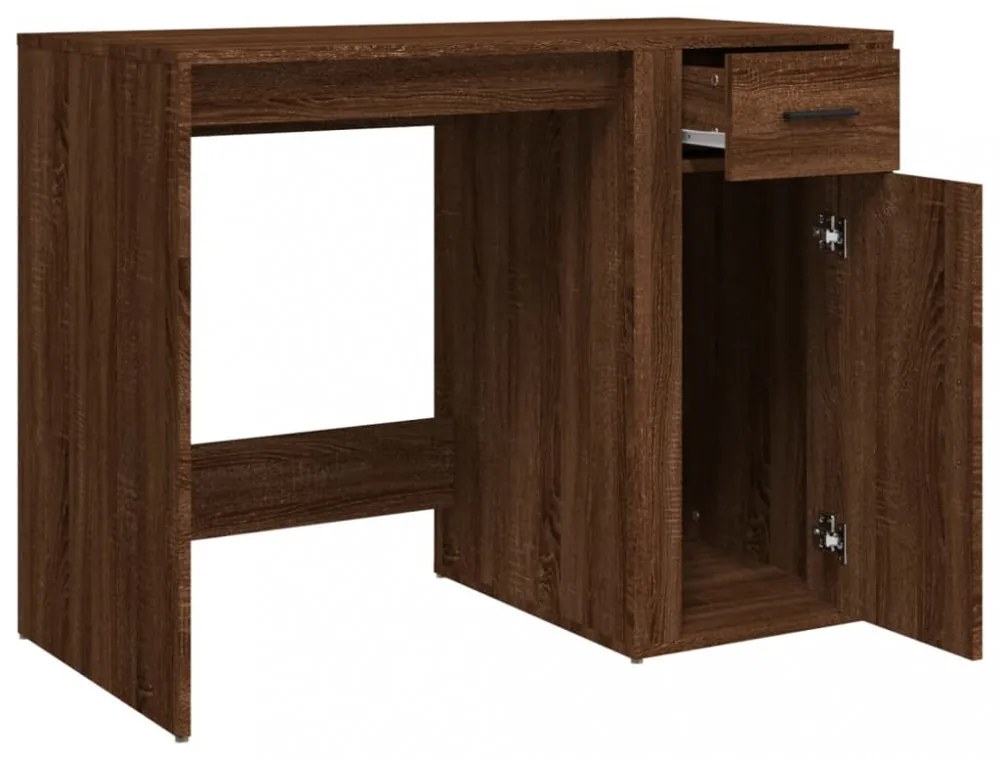 barna tölgy színű szerelt fa íróasztal 100x49x75 cm