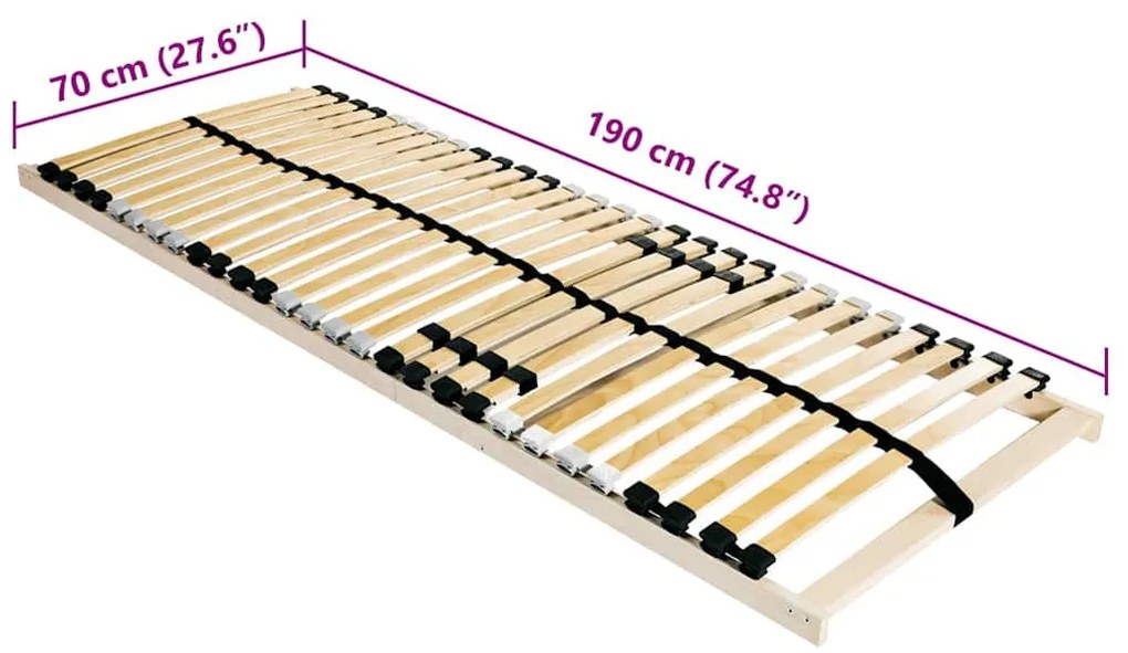 Lécalap Barna 70 x 190 cm Tömör bükkfa