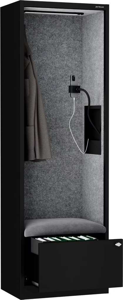 Sally 600mm korpus Czarny - siedzisko Szary