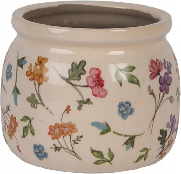 Kerámia virágcserép réti virágokkal Colourful Flowers S 12x10 cm