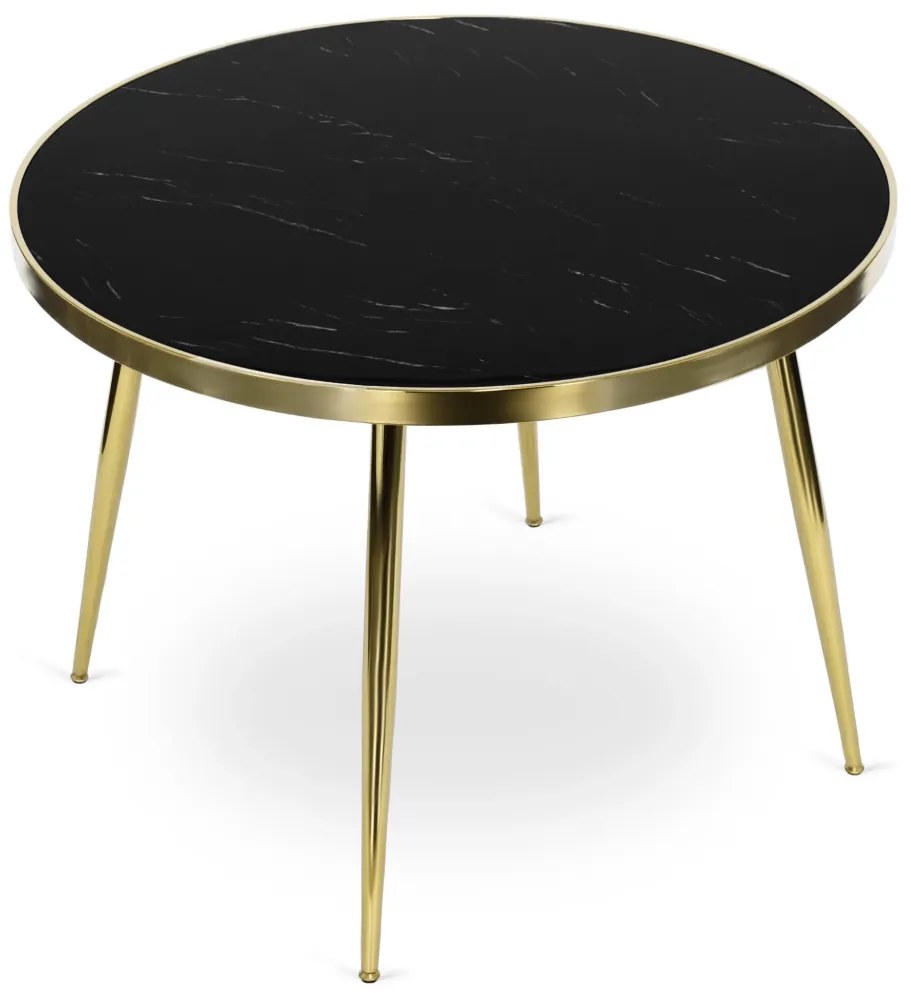 Fekete Márvány/Arany Színű Étkezőasztal. TINGA 100 cm