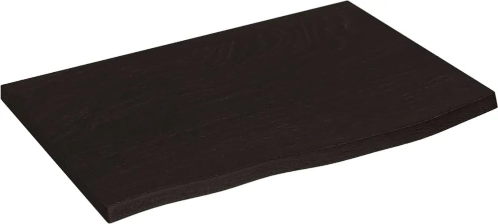 vidaXL sötétbarna kezelt tömör tölgyfa fali polc 60x40x2 cm
