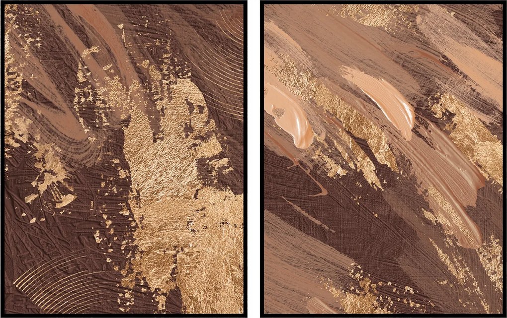 Poszterek falra diptikus absztrakt festék 2x 30x40