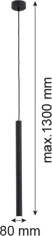 ARGON 8067 ETNA PLUS Hengeres Függesztett Lámpa Fekete Struktúra G9 IP20