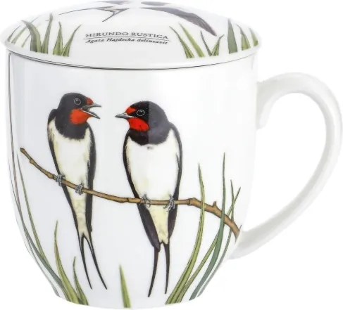 Porcelán teásbögre teáskészlet 380 ml madár füstölő