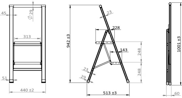 WENKO 601015100 - ALU-DESIGN fellépő 44x101 cm fehér/szürke