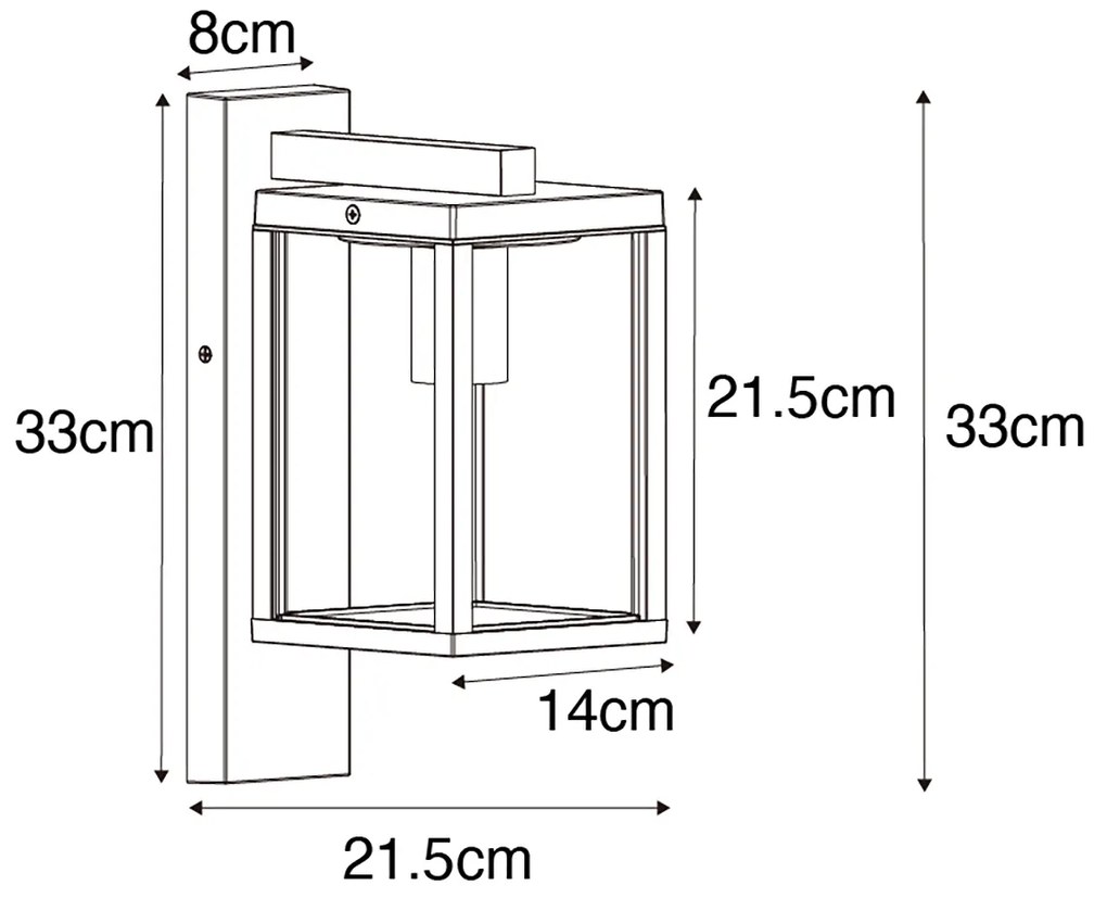 Okos kültéri fali lámpa rozsdabarna IP44 WiFi ST64-gyel - Charlois